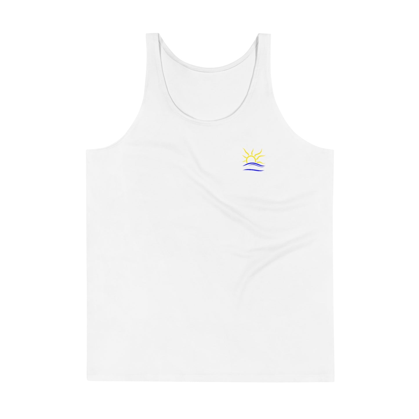 Premium Naturist Symbol Chest / Let's Get Naked Back Unisex Tank Top