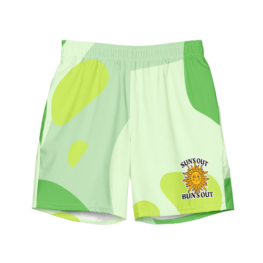 Sun's Out Bun's Out Funky Print Men's Swim Trunks