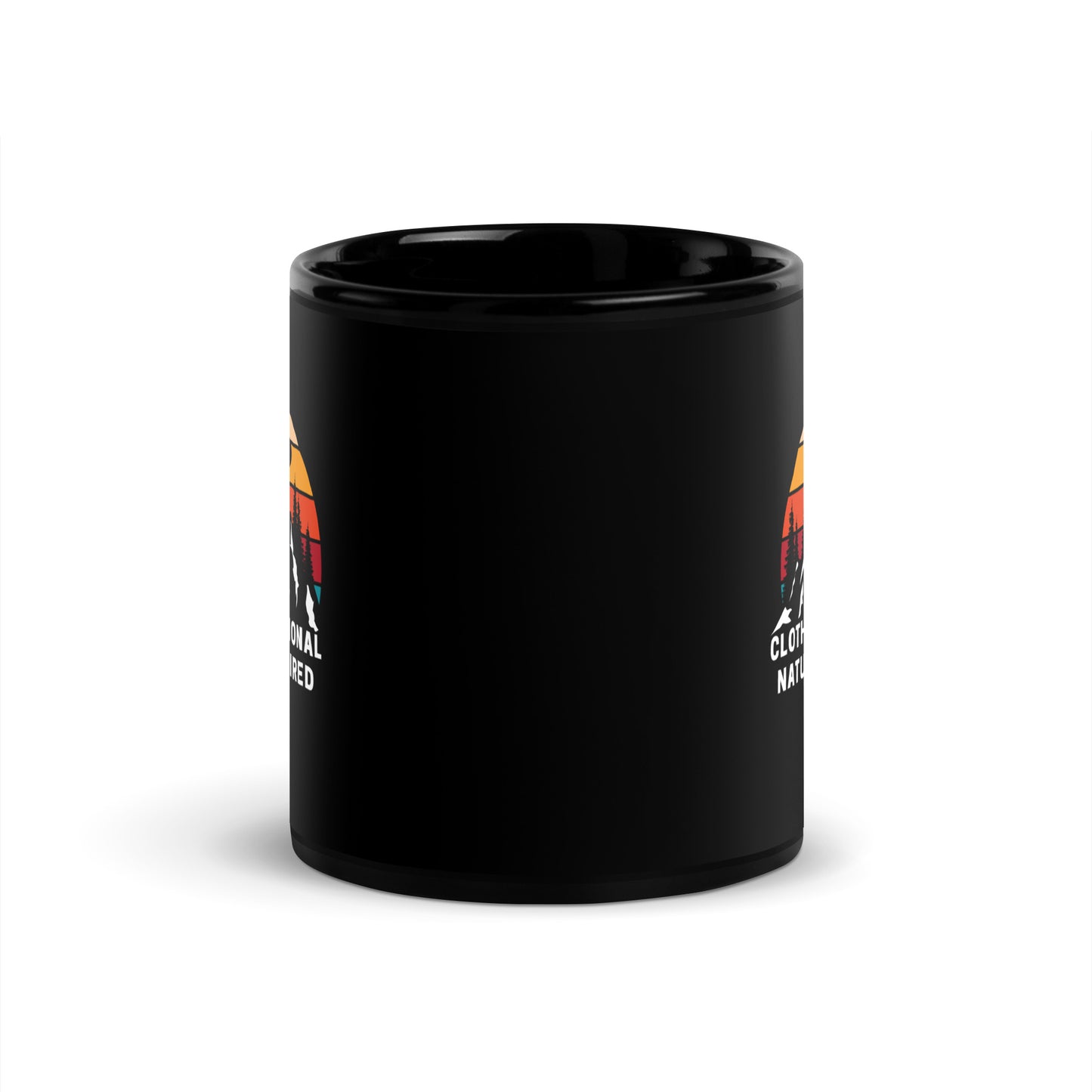 Clothing Optional Mountians Black Glossy Mug 11 & 15 oz