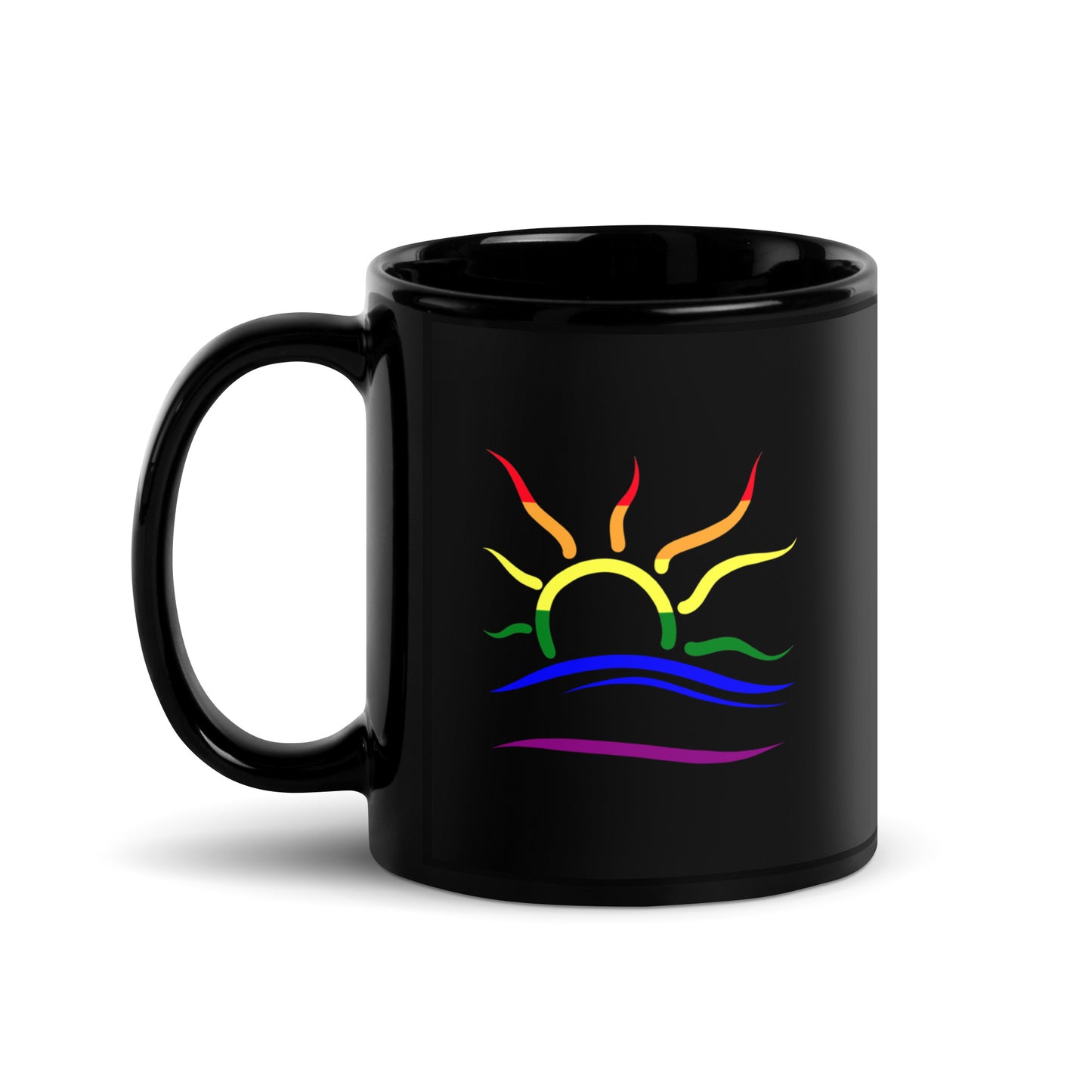 Naturist Symbol (Pride) Black Glossy Mug 11 & 15 oz