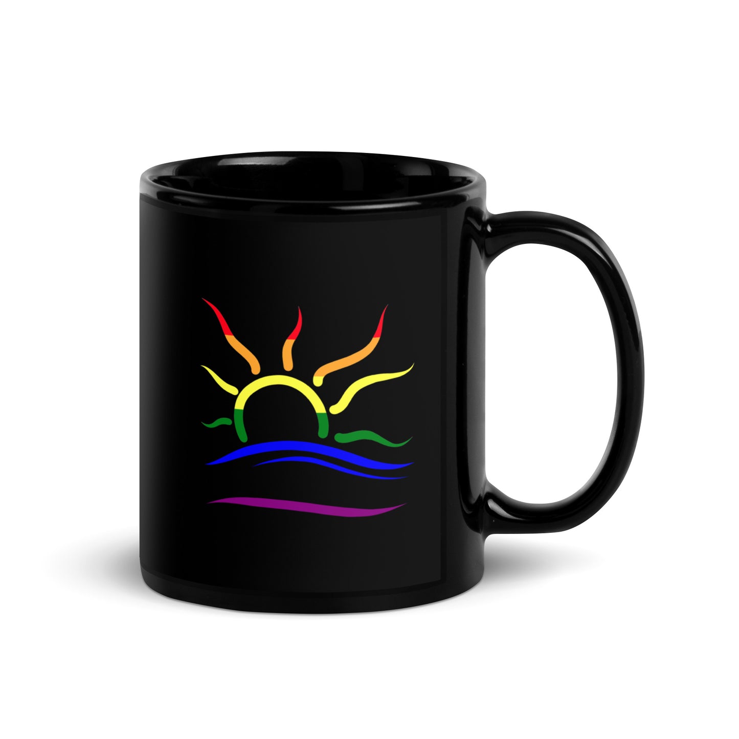 Naturist Symbol (Pride) Black Glossy Mug 11 & 15 oz