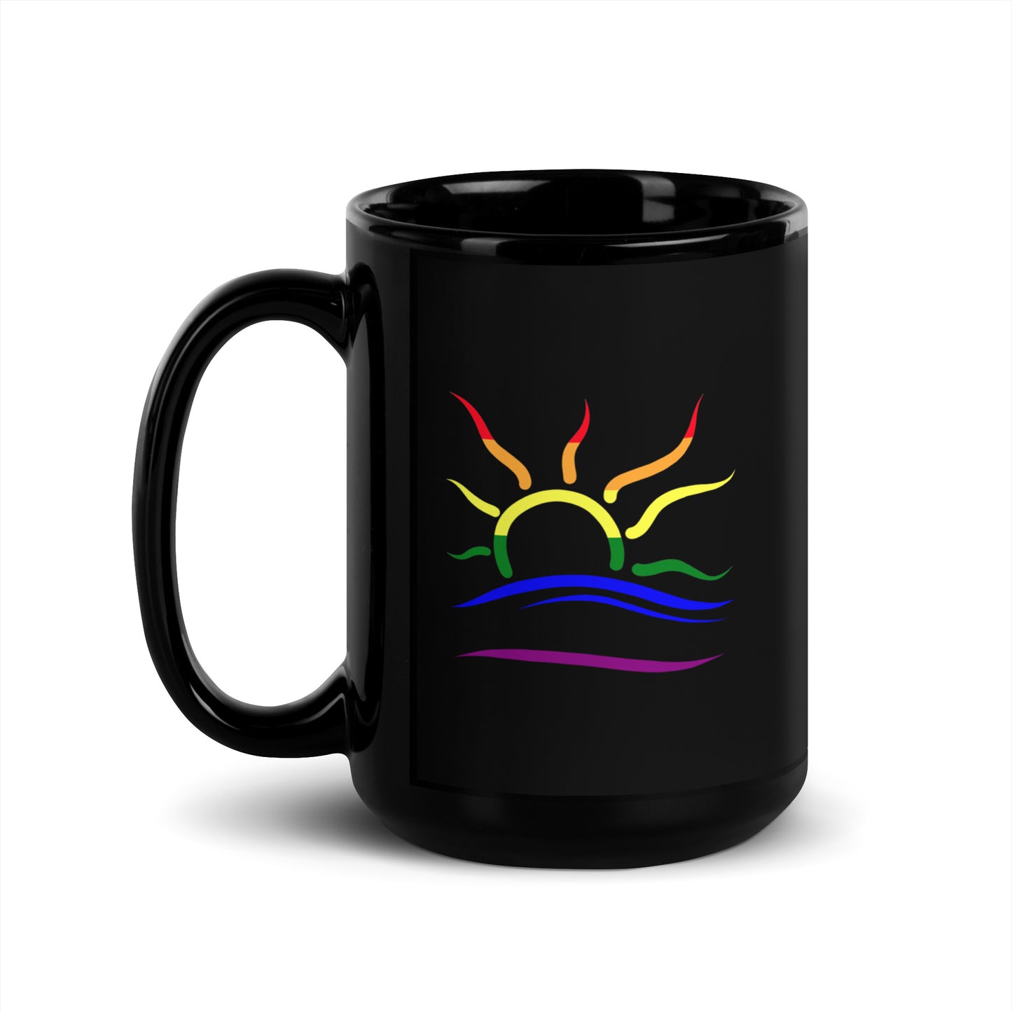 Naturist Symbol (Pride) Black Glossy Mug 11 & 15 oz