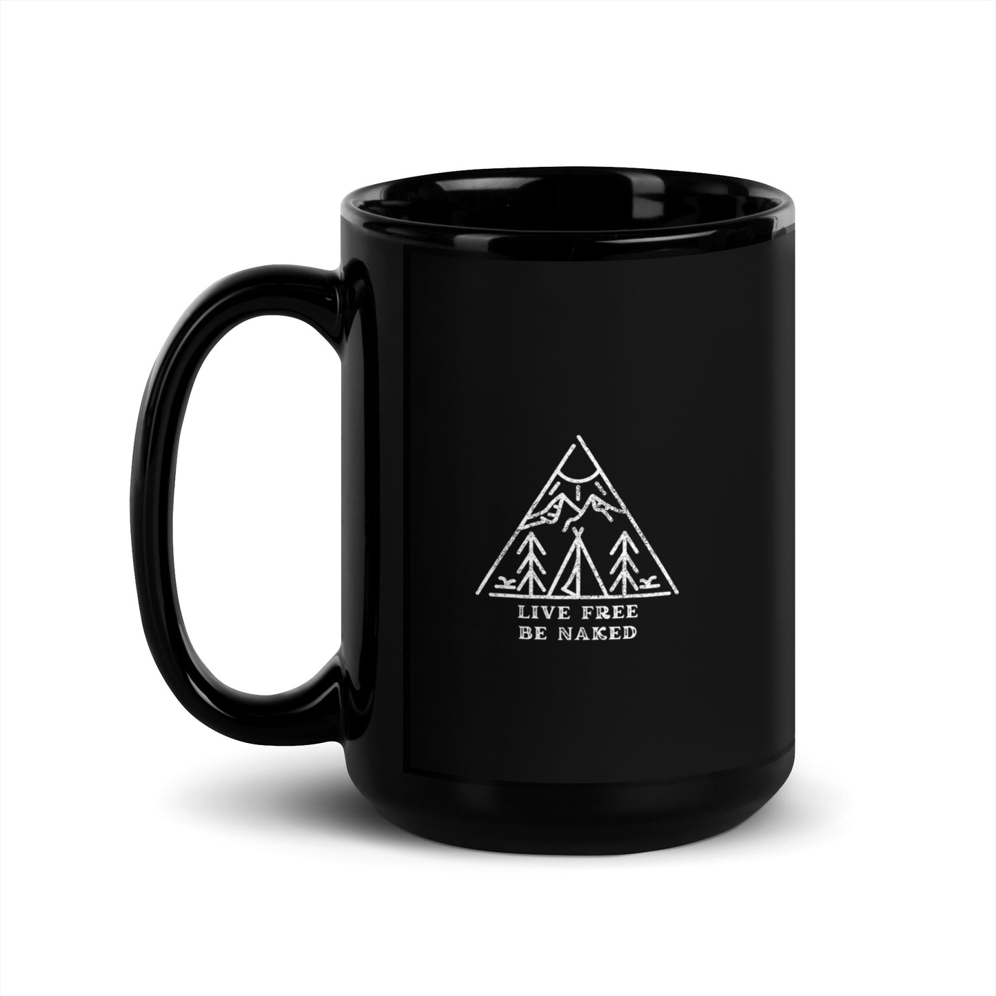 Live Free Be Naked Black Glossy Mug 11 & 15 oz