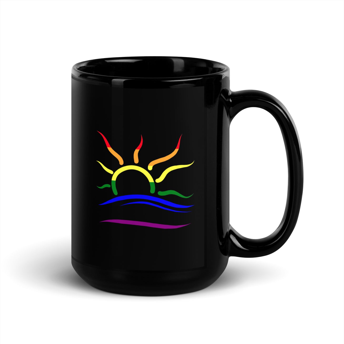 Naturist Symbol (Pride) Black Glossy Mug 11 & 15 oz