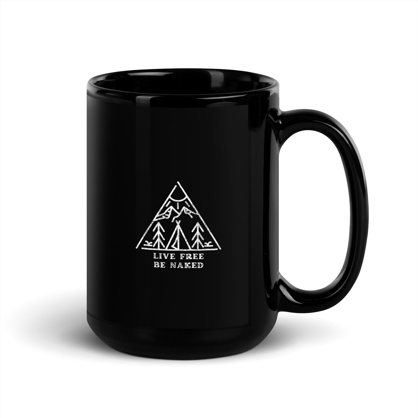 Live Free Be Naked Black Glossy Mug 11 & 15 oz