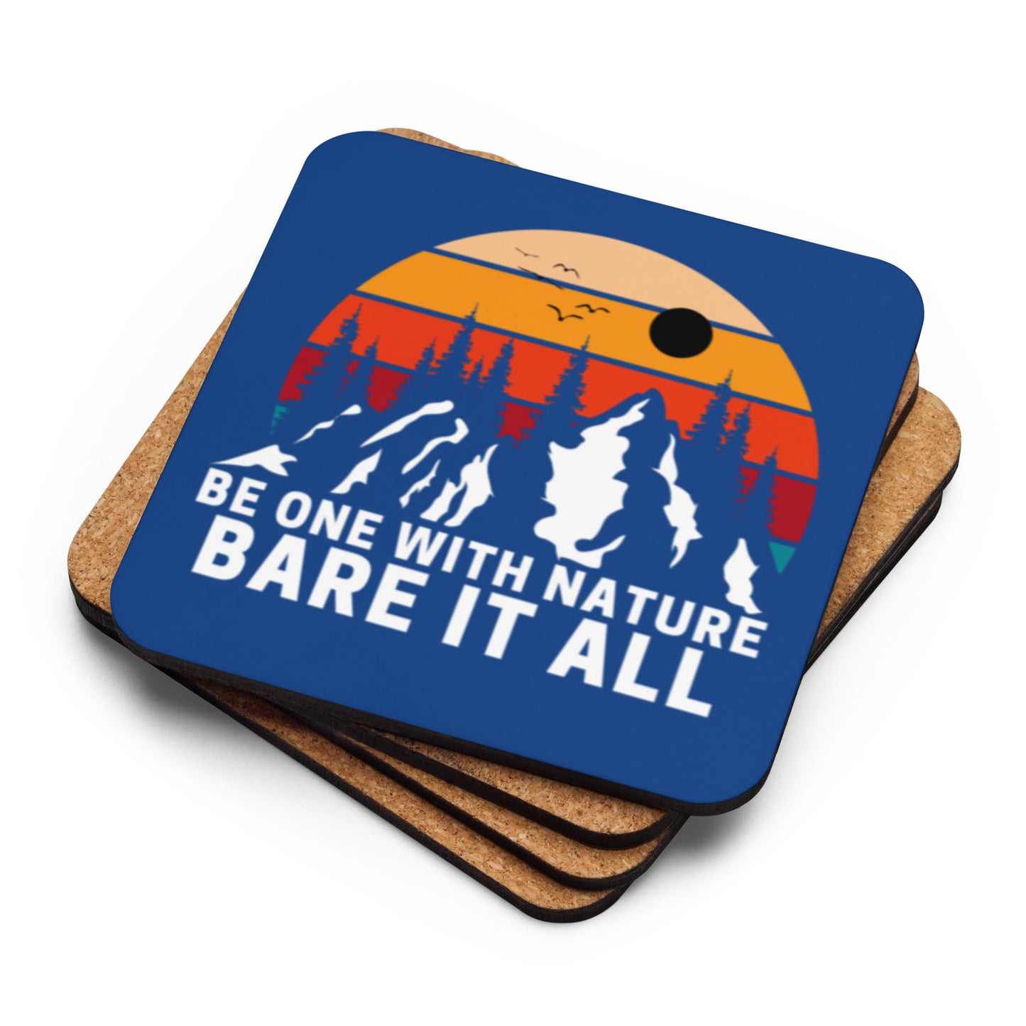 Bare It All Cork-back coaster