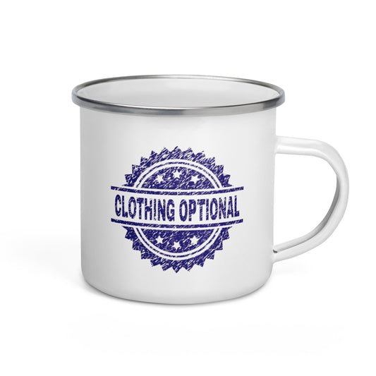 Clothing Optional Stamp Enamel Mug