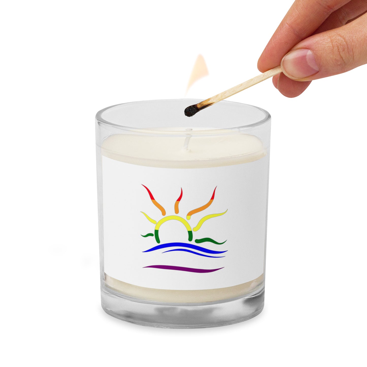 Naturist Symbol (Pride) Glass jar soy wax candle