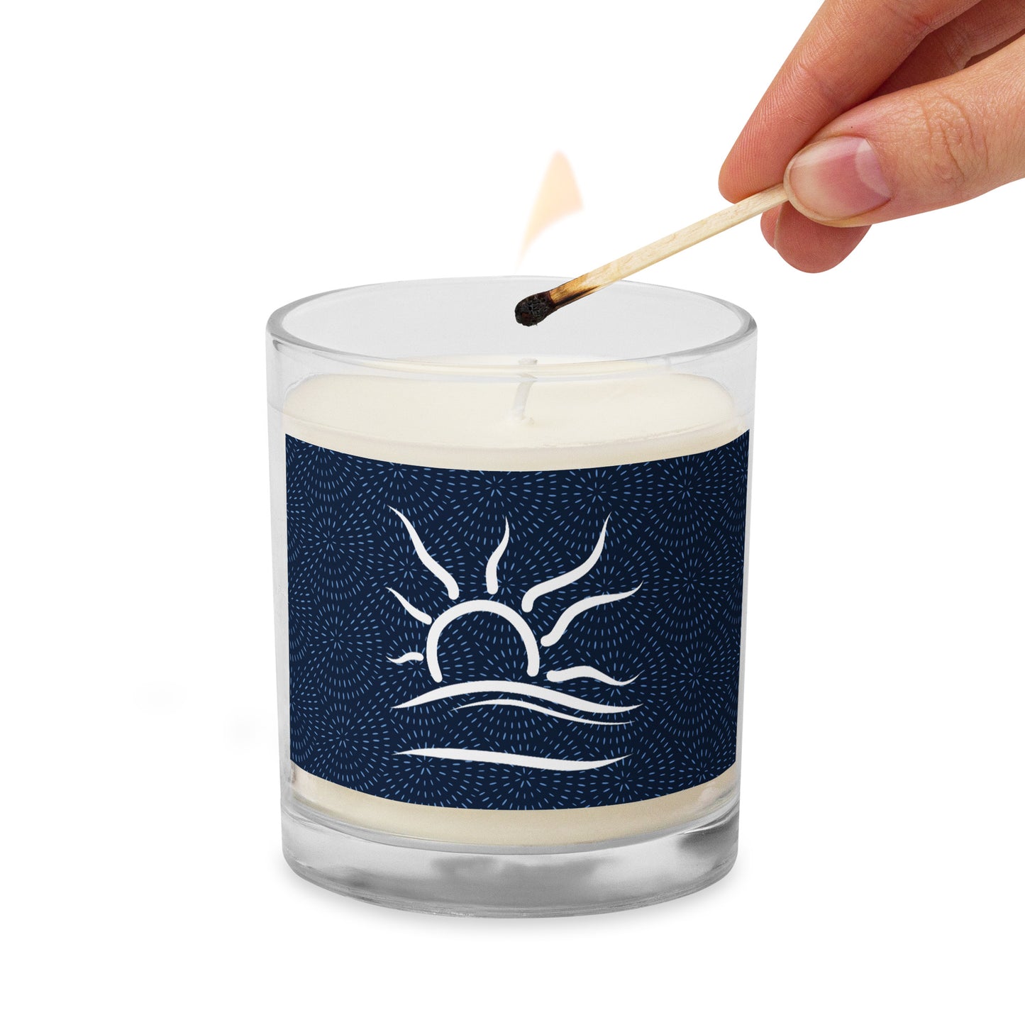 Naturist Symbol (wht) Glass jar soy wax candle