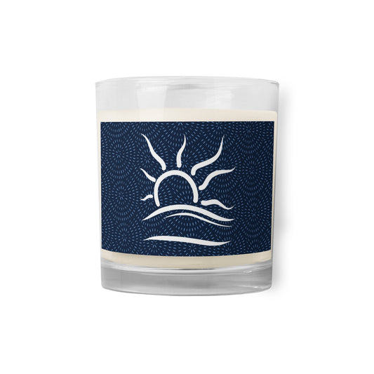 Naturist Symbol (wht) Glass jar soy wax candle