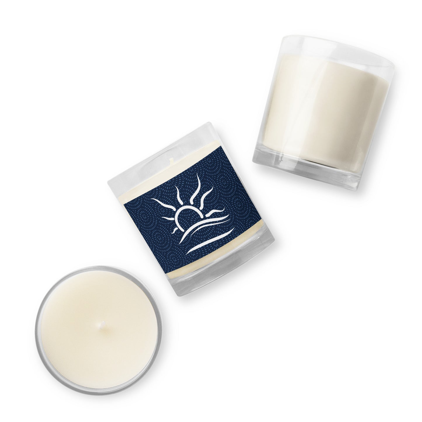 Naturist Symbol (wht) Glass jar soy wax candle