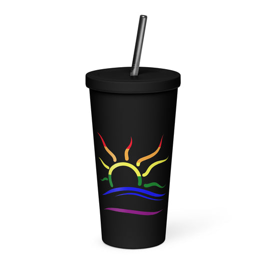 Naturist Symbol (Pride) Insulated Tumbler with a straw