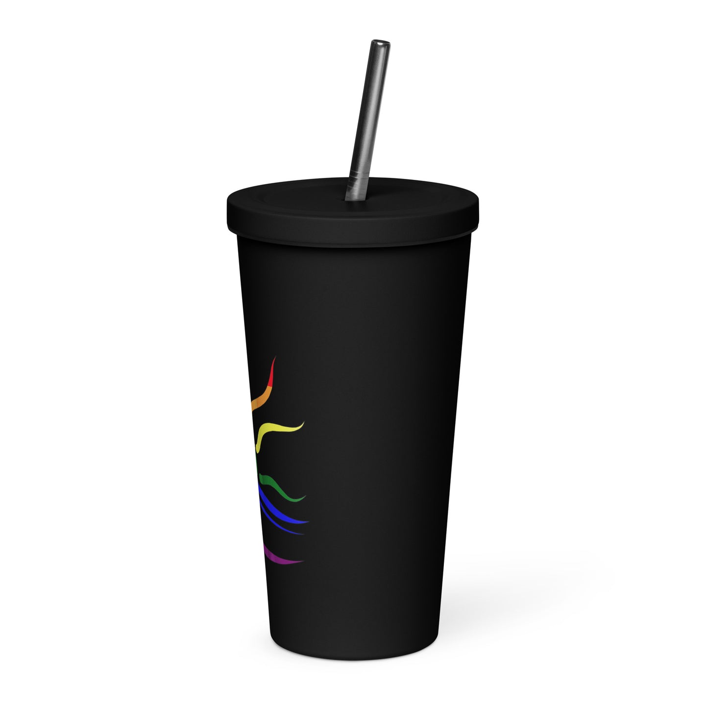 Naturist Symbol (Pride) Insulated Tumbler with a straw