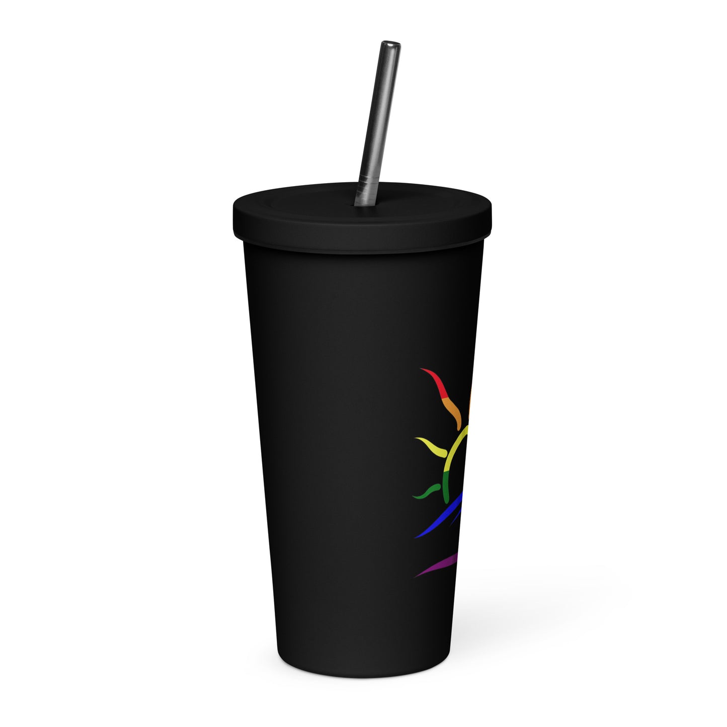 Naturist Symbol (Pride) Insulated Tumbler with a straw