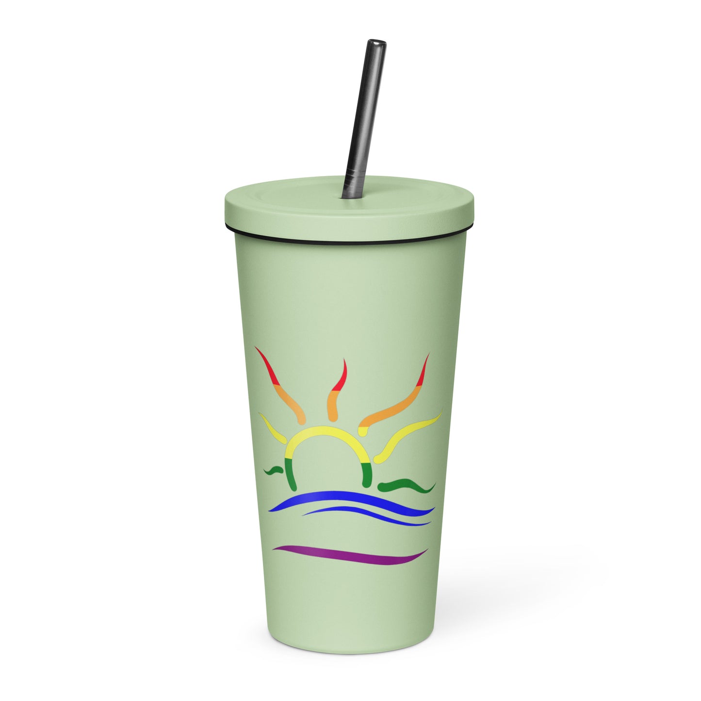 Naturist Symbol (Pride) Insulated Tumbler with a straw