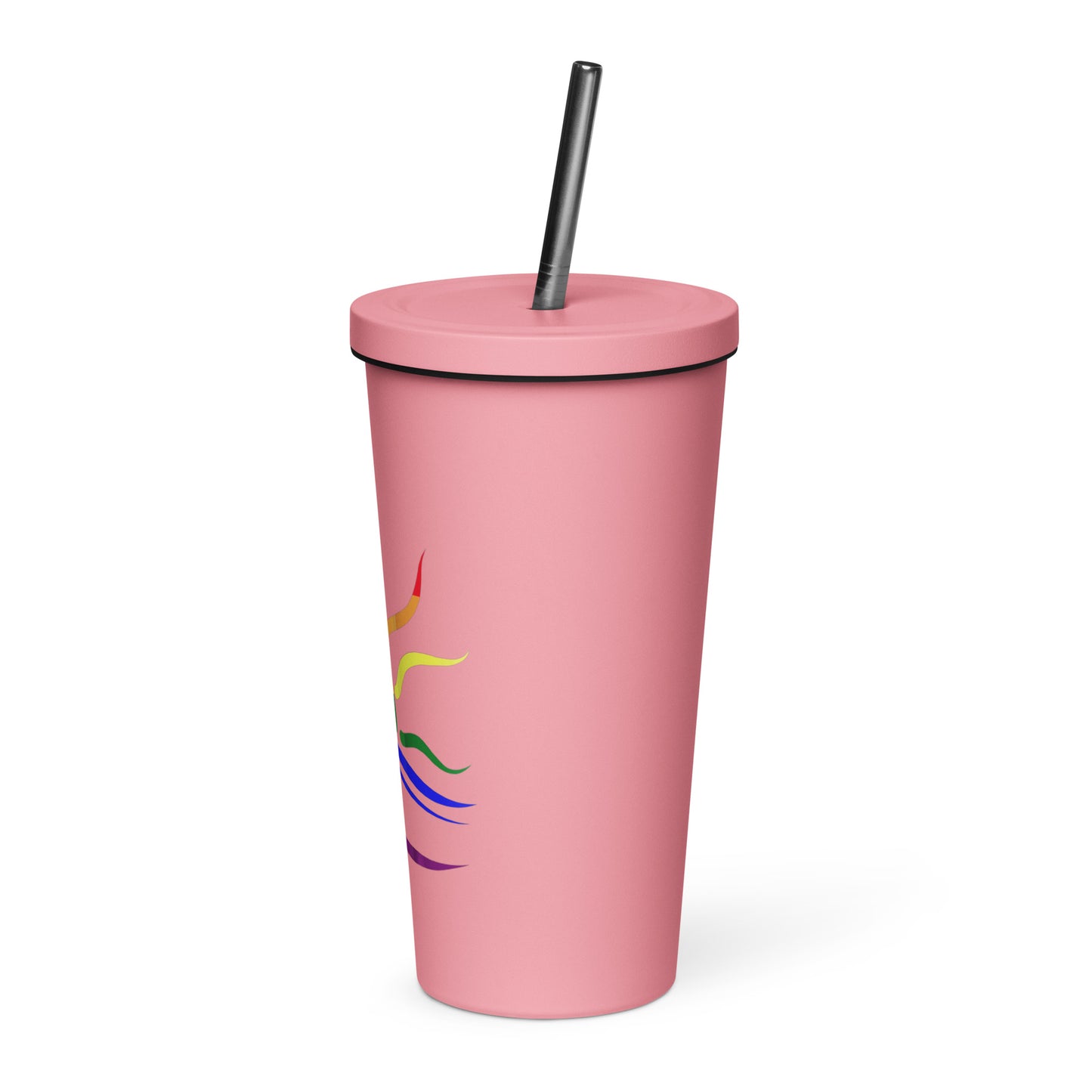 Naturist Symbol (Pride) Insulated Tumbler with a straw