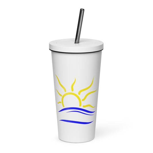 Naturist Symbol Insulated Tumbler with a straw