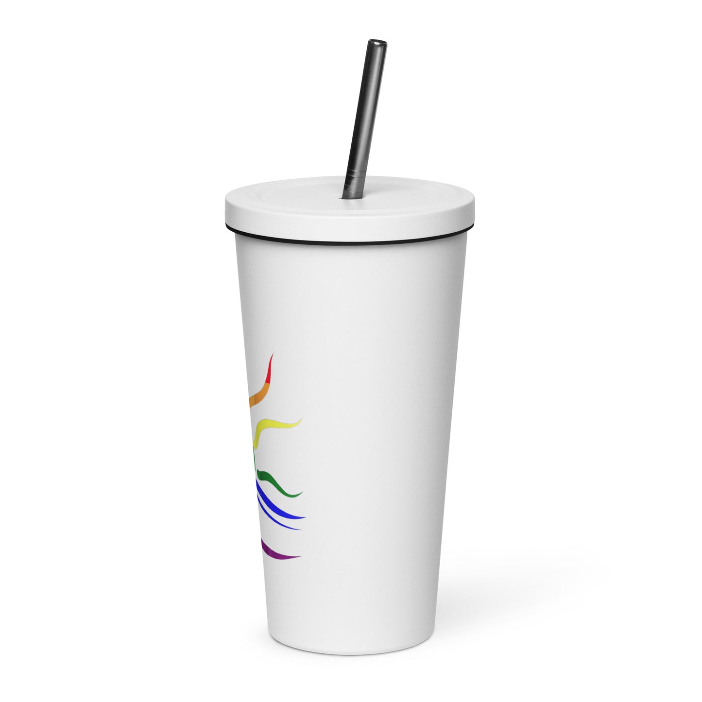 Naturist Symbol (Pride) Insulated Tumbler with a straw