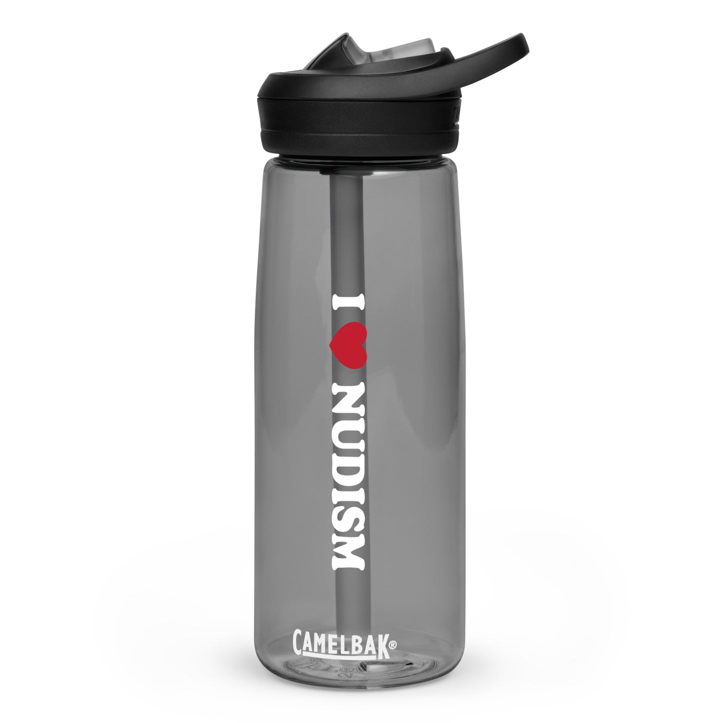 I Love Nudism Sports water bottle