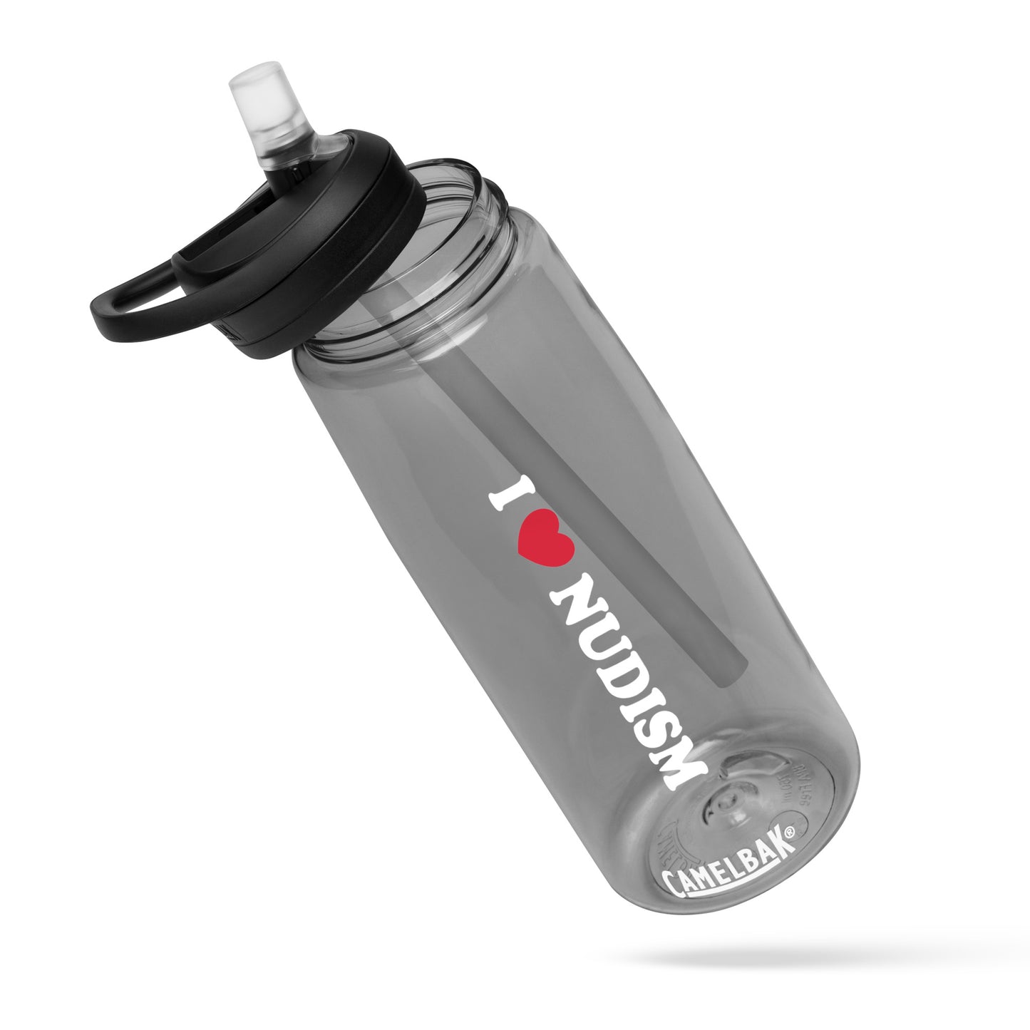 I Love Nudism Sports water bottle