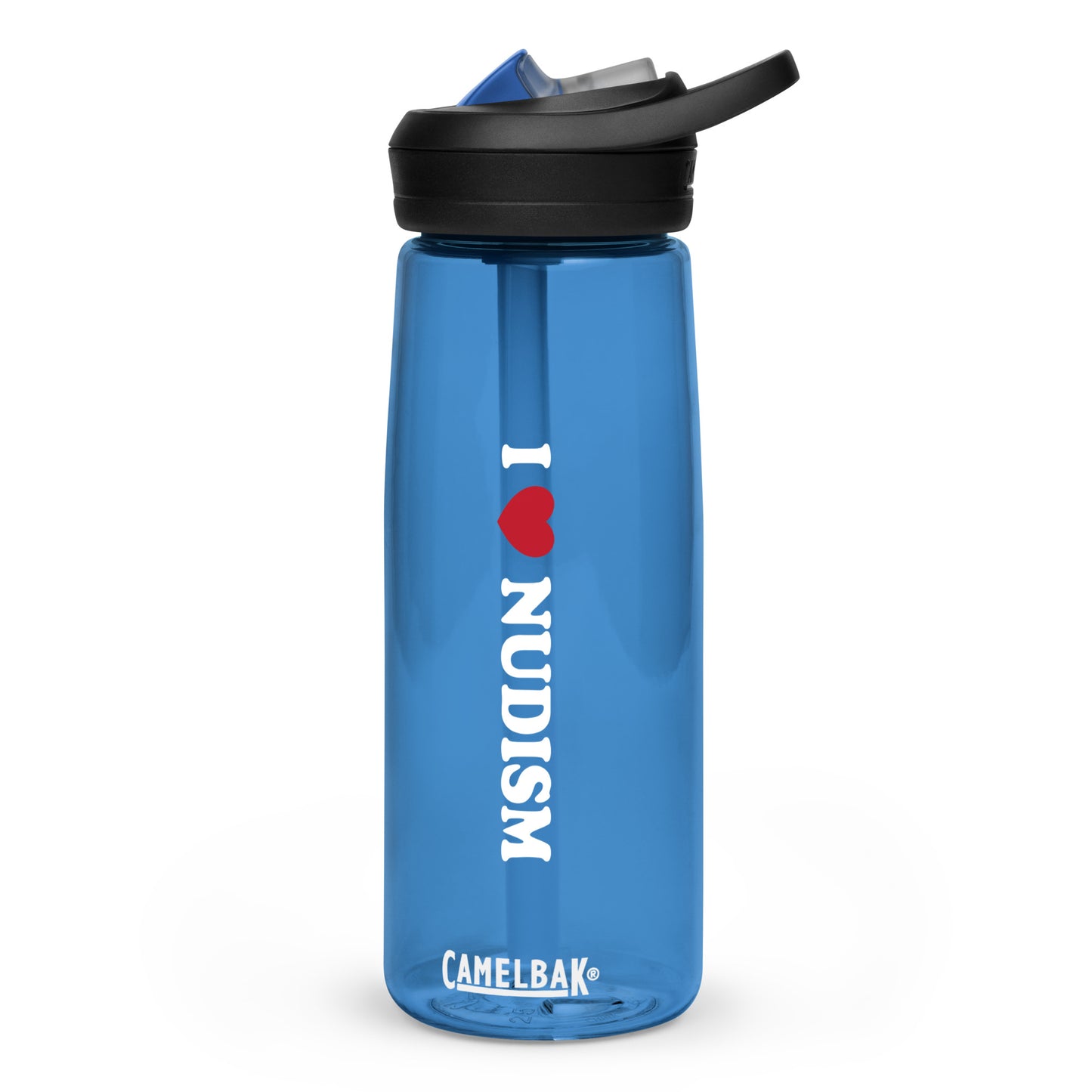 I Love Nudism Sports water bottle