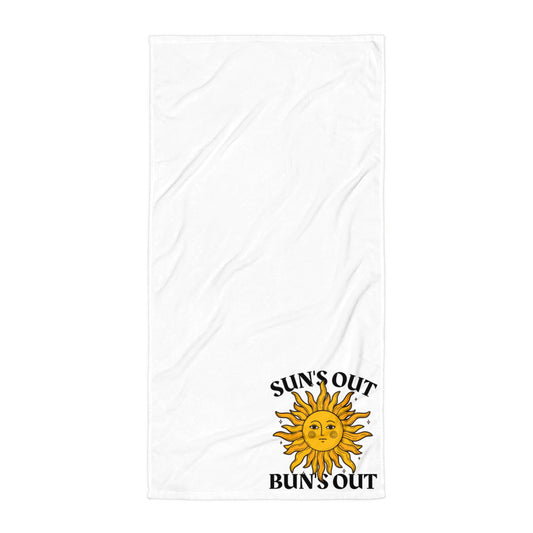 Sun's Out Bun's Out (Vert) Beach Towel