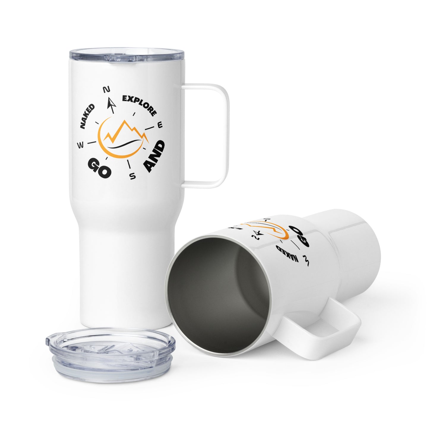 Go and Explore Naked Travel mug with a handle