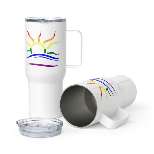 Naturist Symbol (Pride) Travel mug with a handle