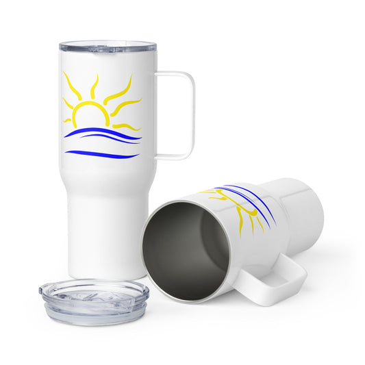 Naturist Symbol Travel mug with a handle