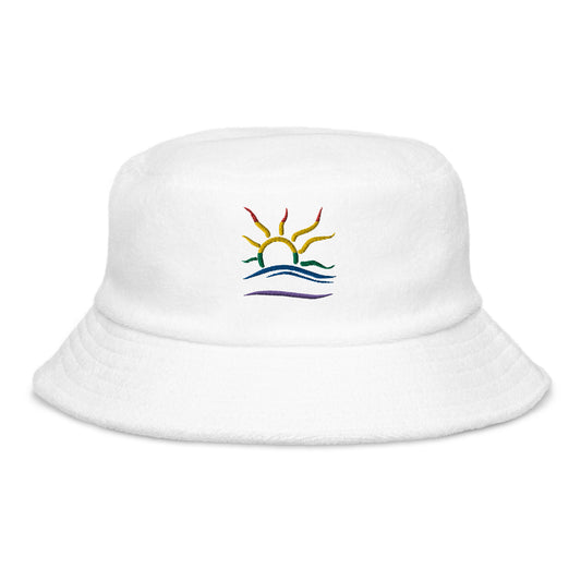 Naturist Symbol (Pride) Unstructured terry cloth embroidered bucket hat