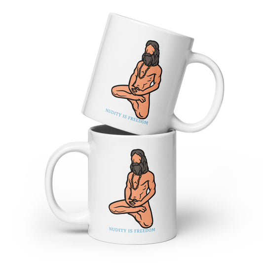 Nudity is Freedom White glossy mug