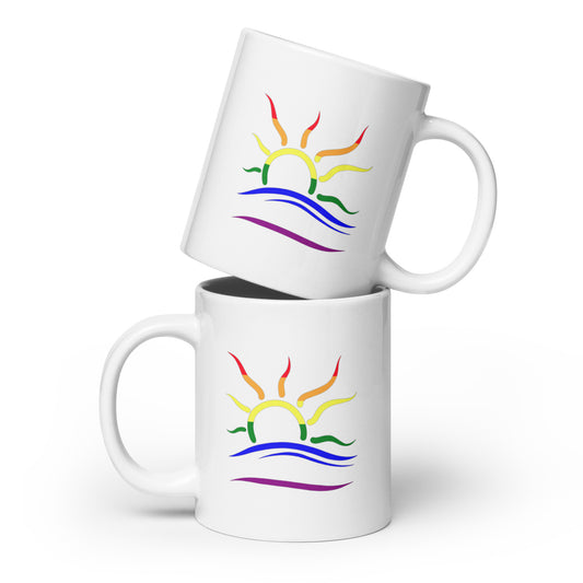 Naturist Symbol (Pride) White glossy mug